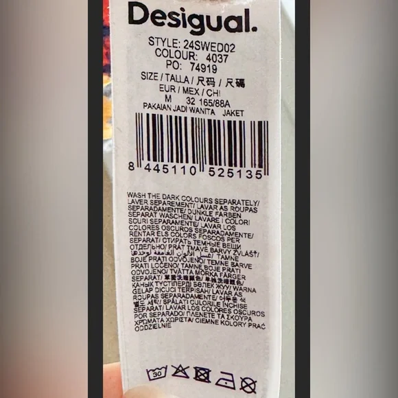 Desigual Julie Patchwork Embroidered Jacket Metallic Boho M Cream Artwear - Picture 4 of 7